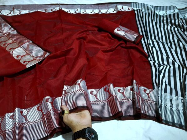 Ampair Half Silk Saree (আম পাইড় হাফ সিল্ক শাড়ি) - Image 3