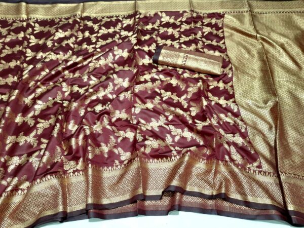 Jumka Benaroshi Katan Saree (ঝুমকা বেনারসি কাতান শাড়ি) - Image 6