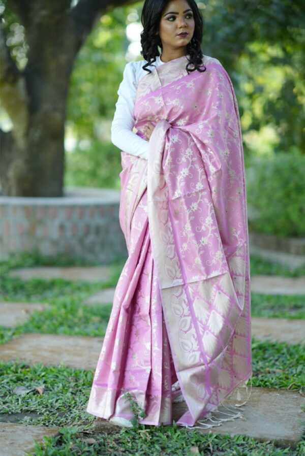 Exclusive Chanderi Silk Katan Saree - Image 3