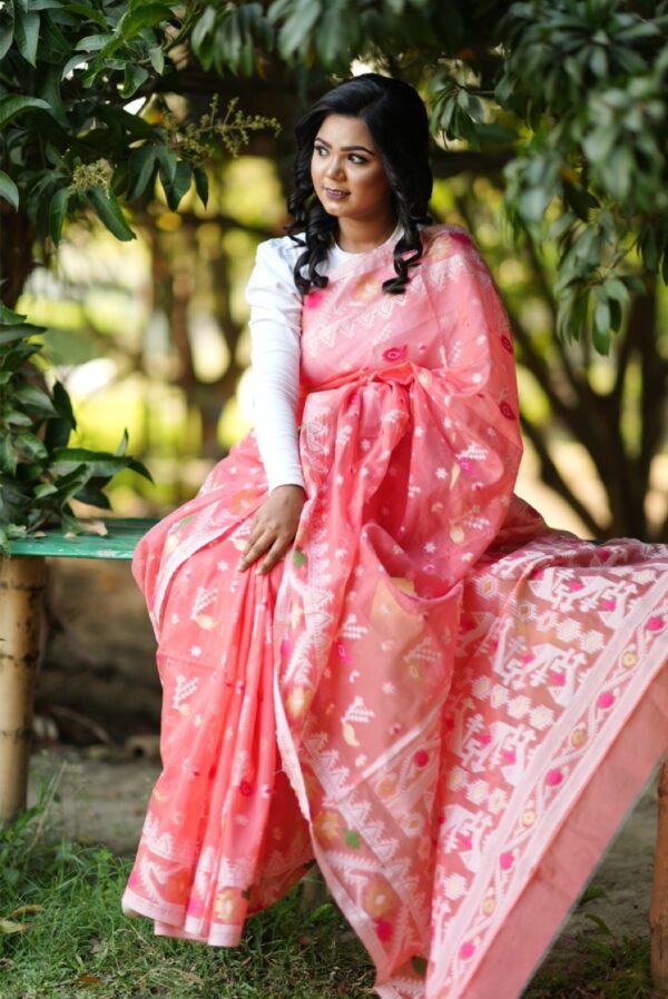 Cheri Silk Jamdani Saree(চেরি সিল্ক জামদানী শাড়ি)