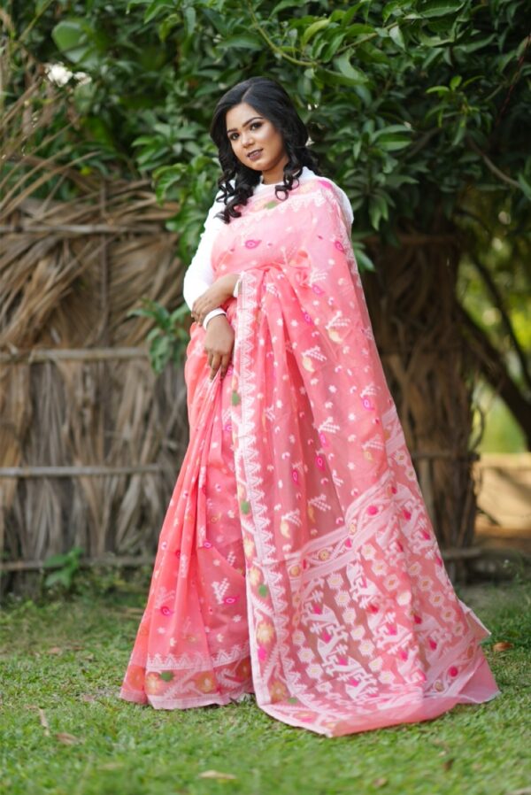 Cheri Silk Jamdani Saree(চেরি সিল্ক জামদানী শাড়ি) - Image 2