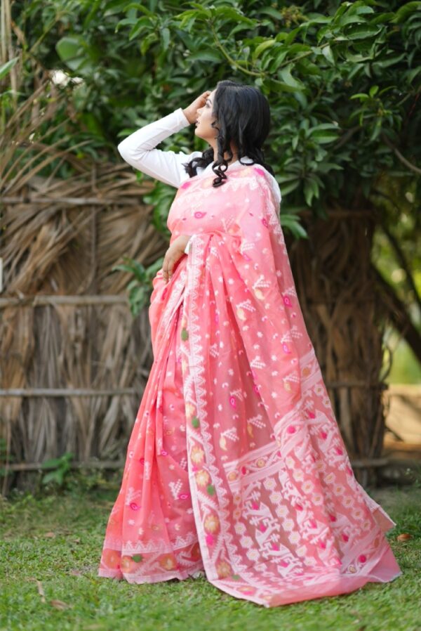Cheri Silk Jamdani Saree(চেরি সিল্ক জামদানী শাড়ি) - Image 3