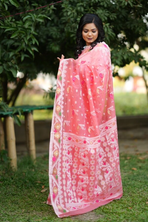 Cheri Silk Jamdani Saree(চেরি সিল্ক জামদানী শাড়ি) - Image 5