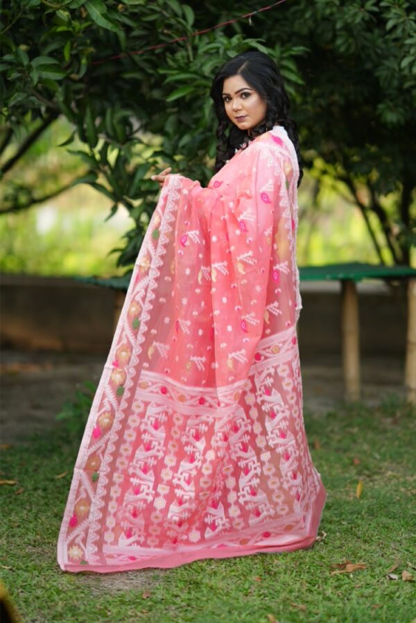 Cheri Silk Jamdani Saree(চেরি সিল্ক জামদানী শাড়ি) - Image 6